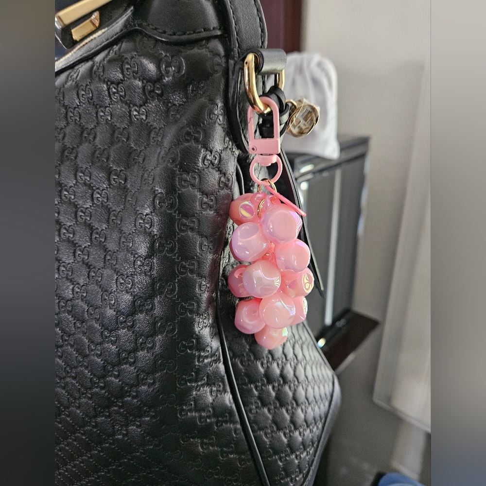 Acrylic Beads Grape and Heart Bag/Keychain - Picture 6 of 6